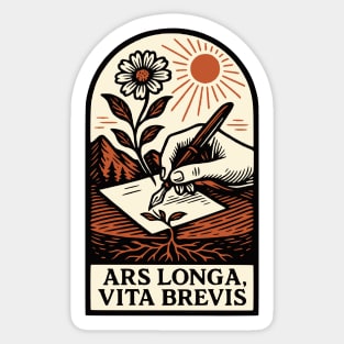 Ars Longa, Vita Brevis – Blooming Writer’s Latin Motto Sticker